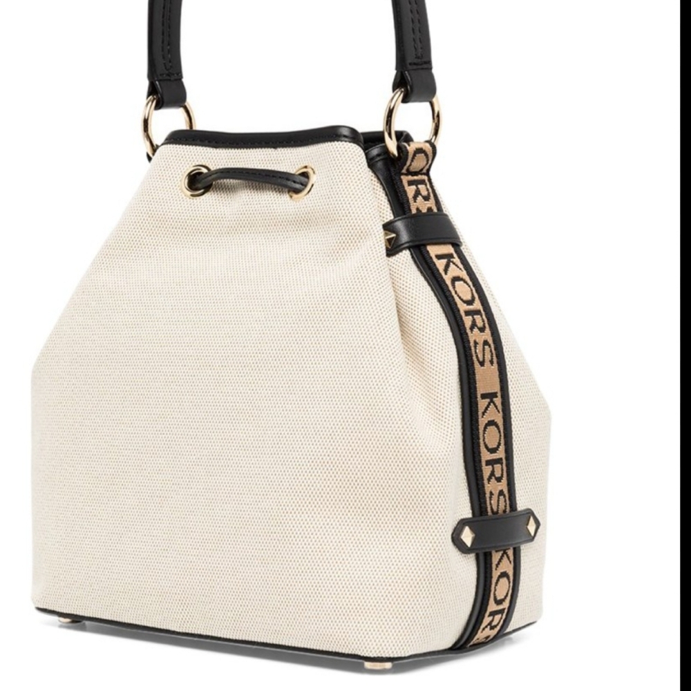 Michael Kors Maeve Medium Canvas Bucket Bag with Adjustable Shoulder Strap - Picture 3 of 10